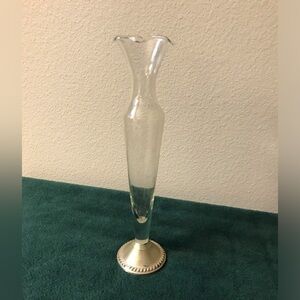 Duchin Creation etched floral bud vase
